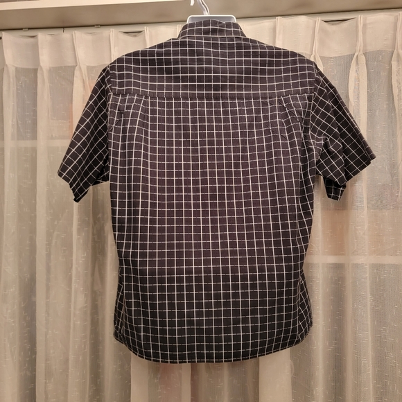 Bugatchi Checked Button Down Short Sleeve Shirt Size Medium - Picture 7 of 12